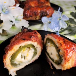 Air Fryer Bacon Wrapped Jalapeño Chicken Poppers