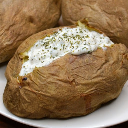 Air Fryer Baked Potatoes with Seasoned Sour Cream