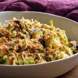 Air-Fryer Brussels Sprouts With Preserved Lemon–Caesar Dressing