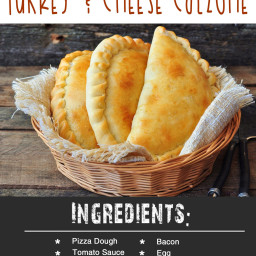 Air Fryer Leftover Turkey and Cheese Calzone