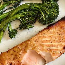 Air Fryer Miso-Ginger Salmon with Crispy Broccolini