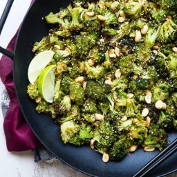Air Fryer roasted Asian broccoli
