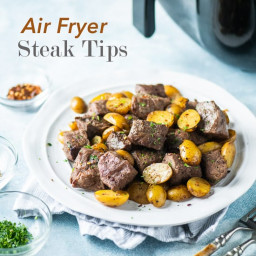 Air Fryer Steak Tips Recipe with Potatoes QUICK EASY