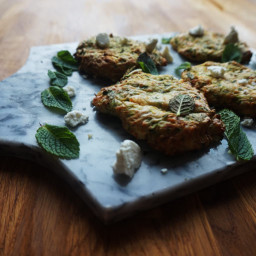 Air Fryer Zucchini and Feta Fritters