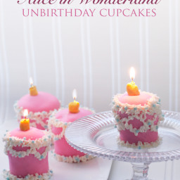 Alice in Wonderland Unbirthday Cake Tea Infused cupcakes