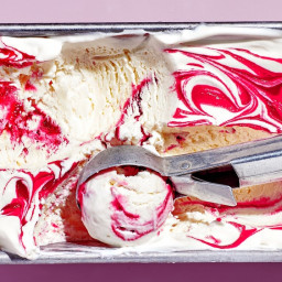 Almond and Raspberry Swirl Ice Cream