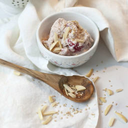 Almond and Strawberry Tahini Ice Cream