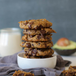 Almond Butter Avocado Chocolate Chip Cookies