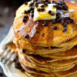 Almond Butter Chocolate Chip Pancakes