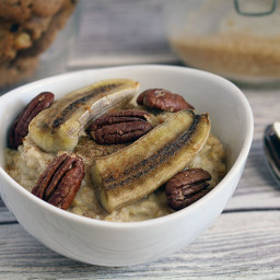 Almond Butter Porridge With Roasted Bananas