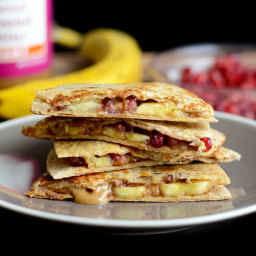Almond Butter Quesadillas with Pomegranate