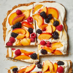 Almond Cookie Tart with Peaches and Berries