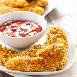 Almond Crusted Chicken Tenders with Chipotle Ketchup