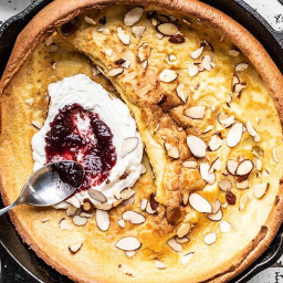 Almond Dutch Baby with Ricotta and Jam