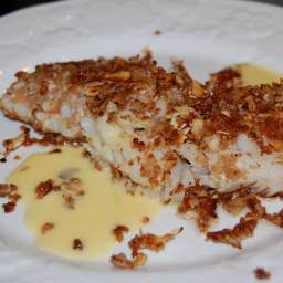 Almond Encrusted Fish with (an easy) Beurre Blanc Sauce