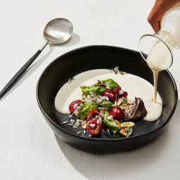 Almond Gazpacho With Cherries and Flowers (Ajo Blanco)