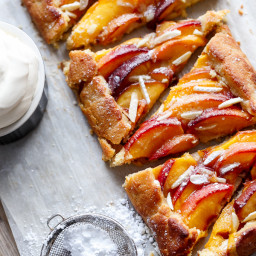 Almond Peach Pie (Galette) + Vanilla Bean Mascarpone Cream