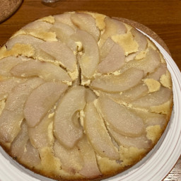 Almond Pear Upside Down Cake