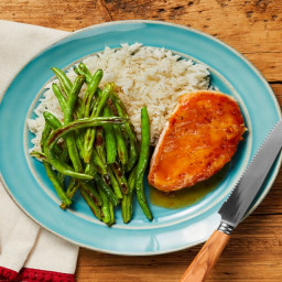 Amazing Apricot Chicken with Jasmine Rice & Green Beans