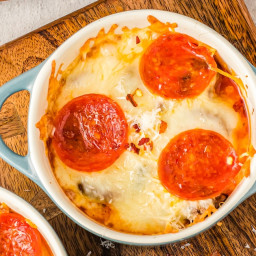 An easy, cheesy, no-crust Pizza Bowl recipe in under 20 minutes!