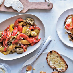 Anchovy and Roasted-Pepper Salad with Goat Cheese