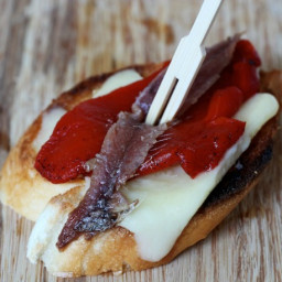 Anchovy, Red Pepper, and Manchego Pintxos Recipe