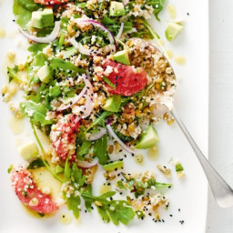 Ancient grain salad with avocado and grapefruit