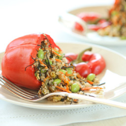 Ancient Grain Stuffed Red Bell Peppers