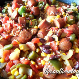 ANDOUILLE SAUSAGE RICE SKILLET MEAL