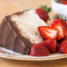Angel Food Cake with Chocolate Frosting