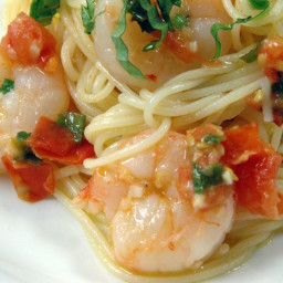 Angel Hair Pasta with Shrimp, Chili and Tomatoes