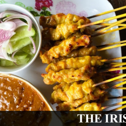 Anthony Bourdain's chicken satay with fake-ass spicy peanut sauce