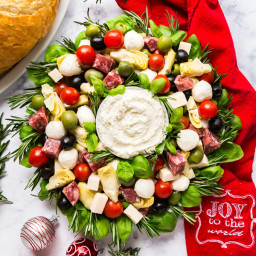 Antipasto Salad Christmas Wreath
