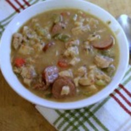 Anytime Chicken and Sausage Gumbo with Brown Rice