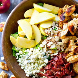 Apple Almond Blue Cheese Salad with Apple Cider Dressing