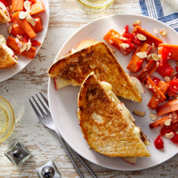 Apple & Cheddar Grilled Cheese with Carrot & Pickled Pepper Salad
