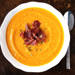 Apple and Butternut Squash Soup with Bacon