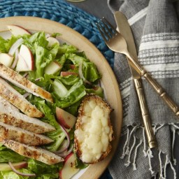 Apple and Grilled Chicken Salad with Cheddar Toasts