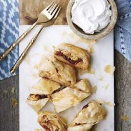 Apple-Cherry Strudel with Cider Whipped Cream