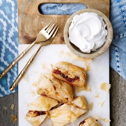 Apple-Cherry Strudel with Cider Whipped Cream Recipe