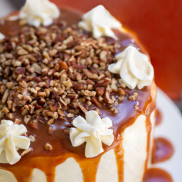 Apple Cider Spice Cake with Salted Caramel Drizzle