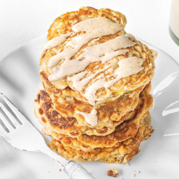 Apple Cinnamon Walnut Pancakes with Almond Butter Spread