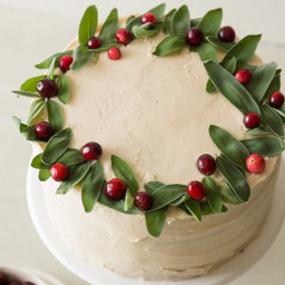 Apple Cranberry Cake with Brown Sugar Buttercream