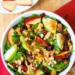 Apple Cranberry Spinach Salad with Balsamic Vinaigrette