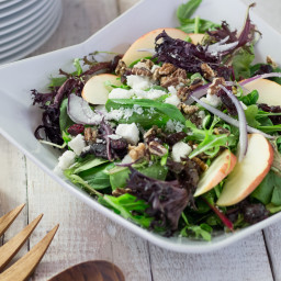 Apple, Dried Cherry, and Walnut Salad with Maple Dressing