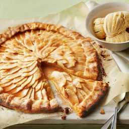 Apple galette with calvados sauce