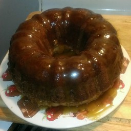 Apple Harvest Pound Cake with Caramel Glaze