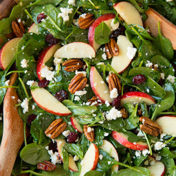 Apple Pecan Feta Spinach Salad