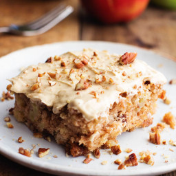 Apple Pecan Spice Cake with Brown Sugar Cream Cheese Frosting.