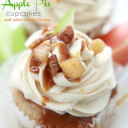 Apple Pie Cupcakes with Salted Caramel Buttercream Frosting